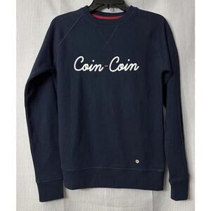 NWT Faguo Jooks Mens Long Sleeve Navy Blue Pullover Coin Coin Sweatshirt Size XS